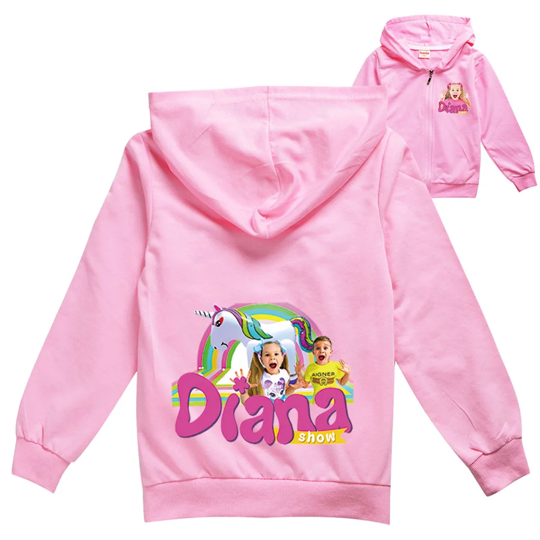 

Cute Diana and Roma Show Clothes Kids Think Hoody Jacket Teenager Boys Clothes Baby Girls Zipper Jackets Children's Fashion Coat