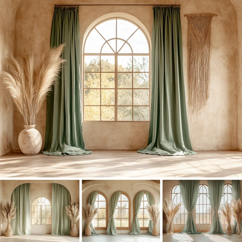 

Photography Background Boho Indoor Pampasgrass Window Kids Birthday Party Wedding Portrait Decor Backdrop Photo Studio
