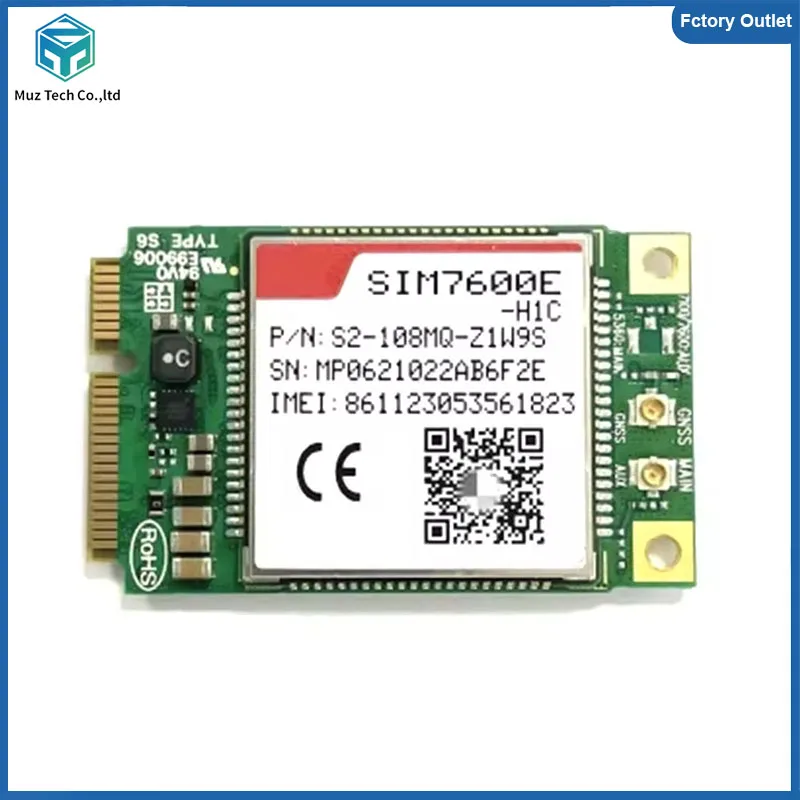SIMCom LTE CAT4 Module Support Voice+GNSS SIM7600E-H1C PCIE 4G Cellular Wireless Communication for Europe/Middle East/Africa ﻿