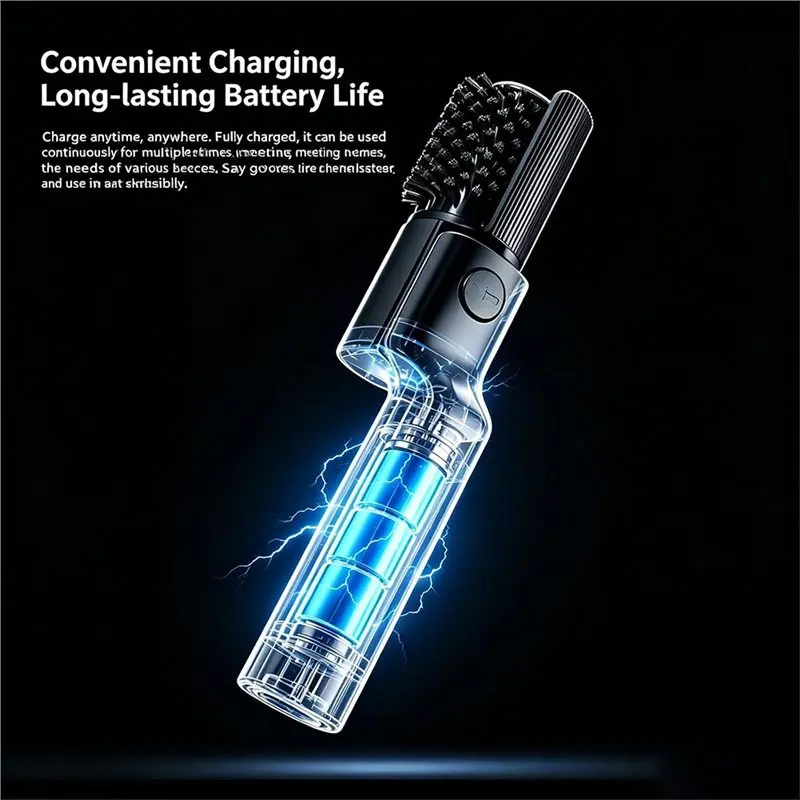 ABRU-For Barbecue Grate Motorized Grill Brush, Cordless Rechargeable BBQ Scrubber With Two Rollers Included Head