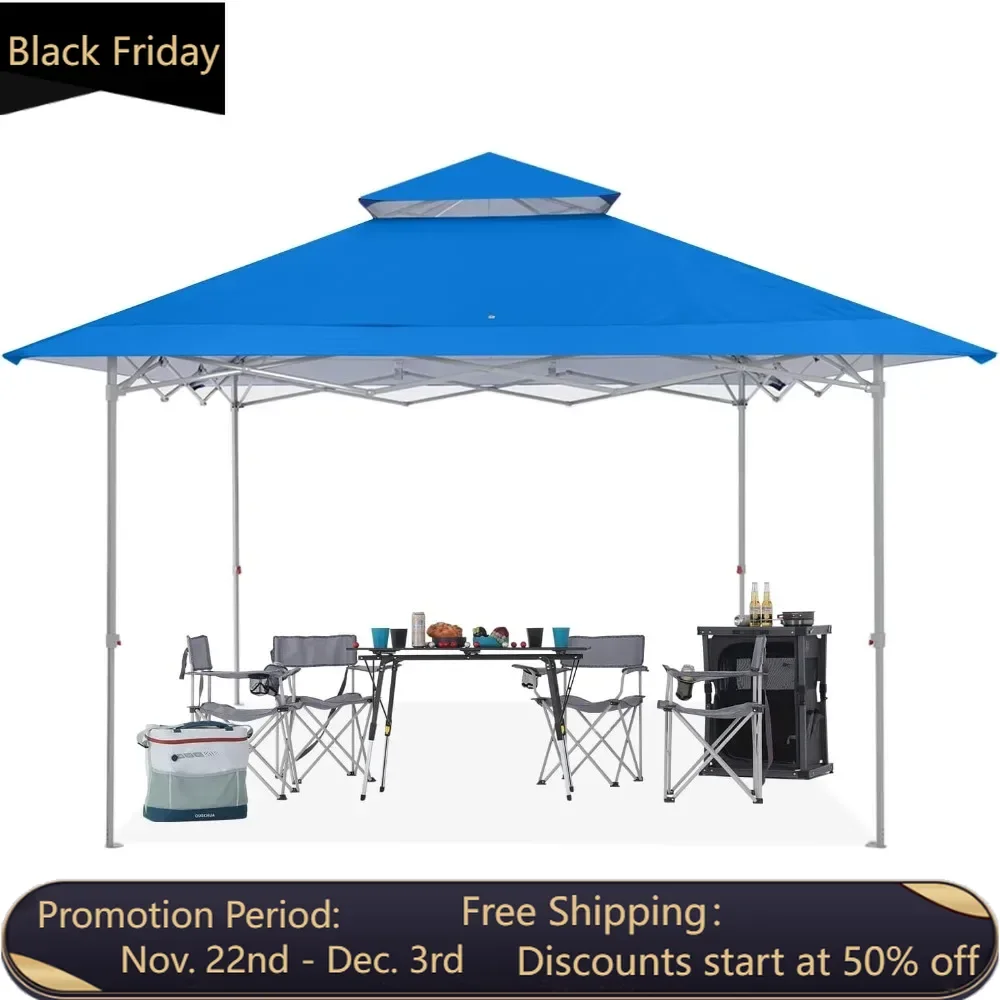 Easy Set-up 13x13 Canopy Tent 169 sq.ft Sunshade Blue, Double top Design, Sunshade Tent, Free Shipping