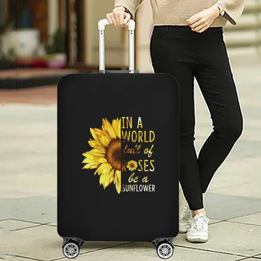 Travel Luggage Protective Cover for 18-32 Inch Daisy Print Traveler Accessories Suitcase Elastic Dust Duffle Case Protect Sleeve