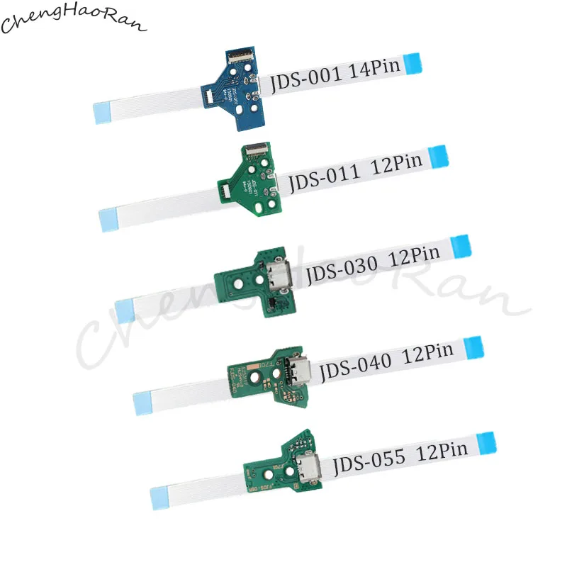 

1 Set For PS4 Controller Micro USB Charging Board Port Socket jack Dock 12Pin 14Pin JDS 001 011 030 040 055 Connector Cable