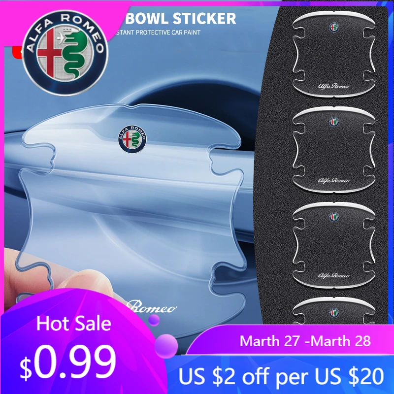 

Защитная пленка для ручек дверей автомобиля Alfa Romeo, прозрачная, антицарапийная, для Alfa Romeo, Renault, MINI, Seat, Chevrolet K