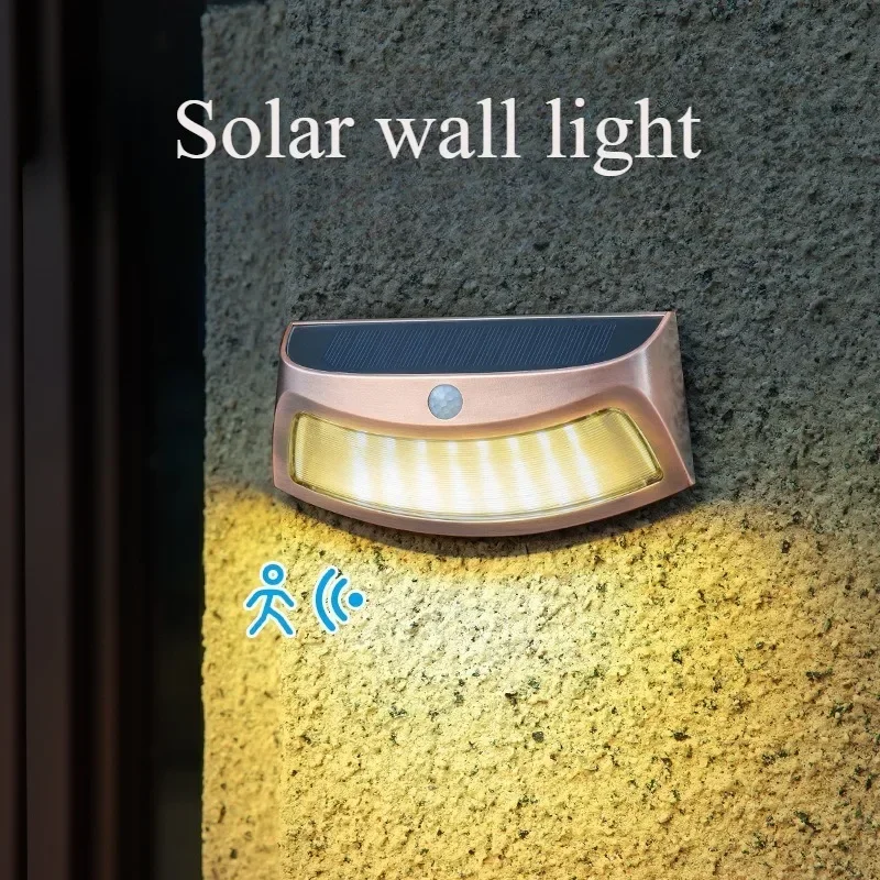 Lámpara LED Solar montada en la pared con Sensor de movimiento PIR, resistente al agua, para exteriores, jardín, valla, porche, iluminación de seguridad