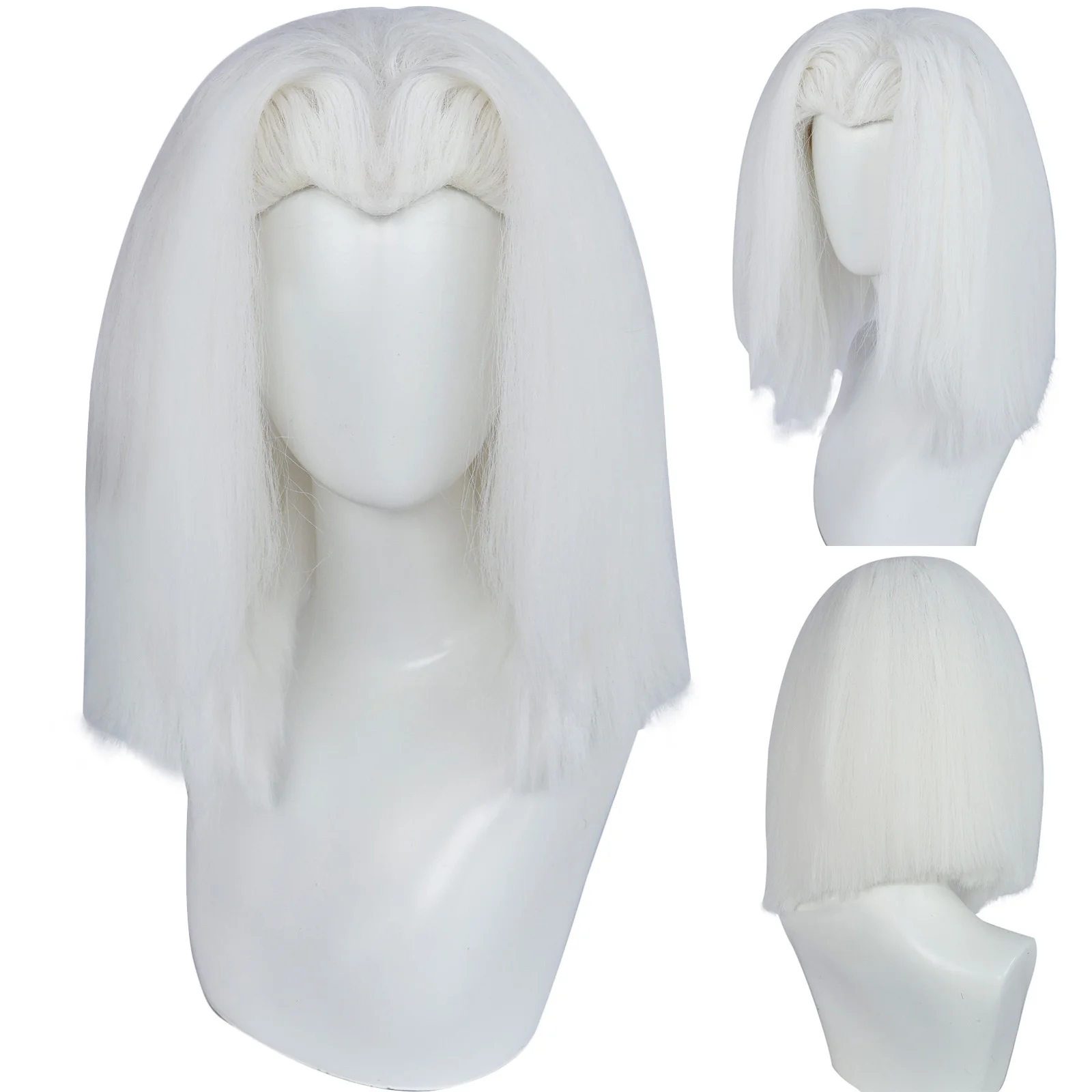 

Anime Lute Hazbin Cosplay Wig White Short Straight Resistant Synthetic Hair for Women Men Halloween Carnival Costume Prop