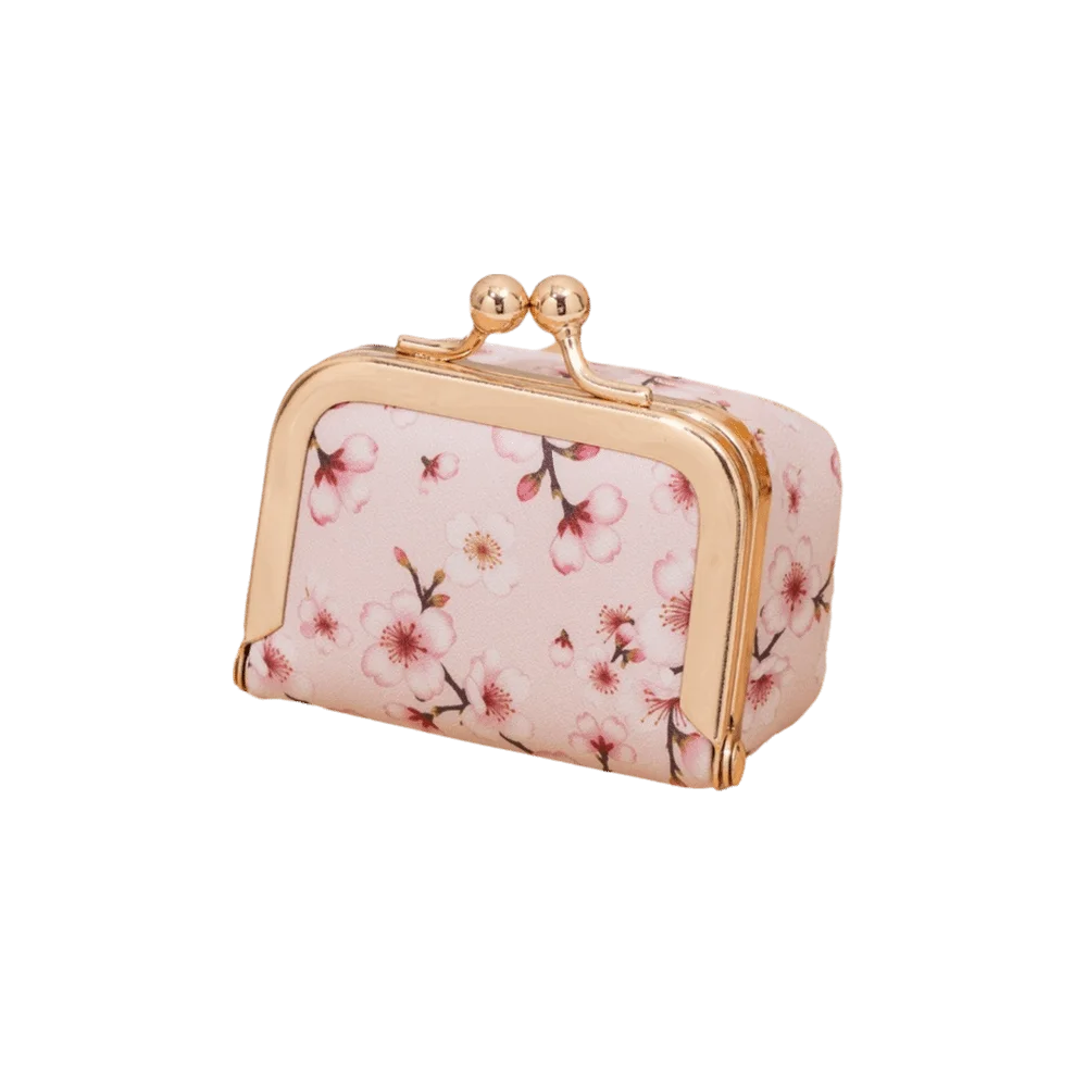 Vintage Kiss Lock Closure Jewelry Box Mini Leopard Print Coin Purse Floral Print PU Leather Travel Storage Pouch Girl Women