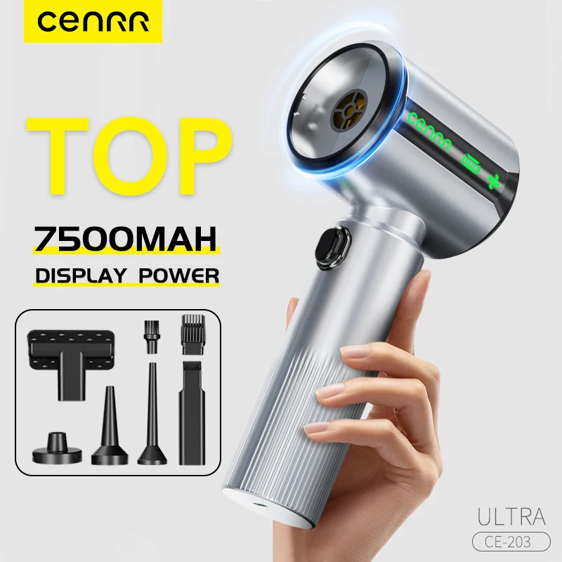 

CENRR Новый ручной автомобильный пылесос со светодиодным дисплеем мощности, подарочная лампа, пневматический пистолет 7500 м AhCar, беспроводной мини-мощный портативный пылесос