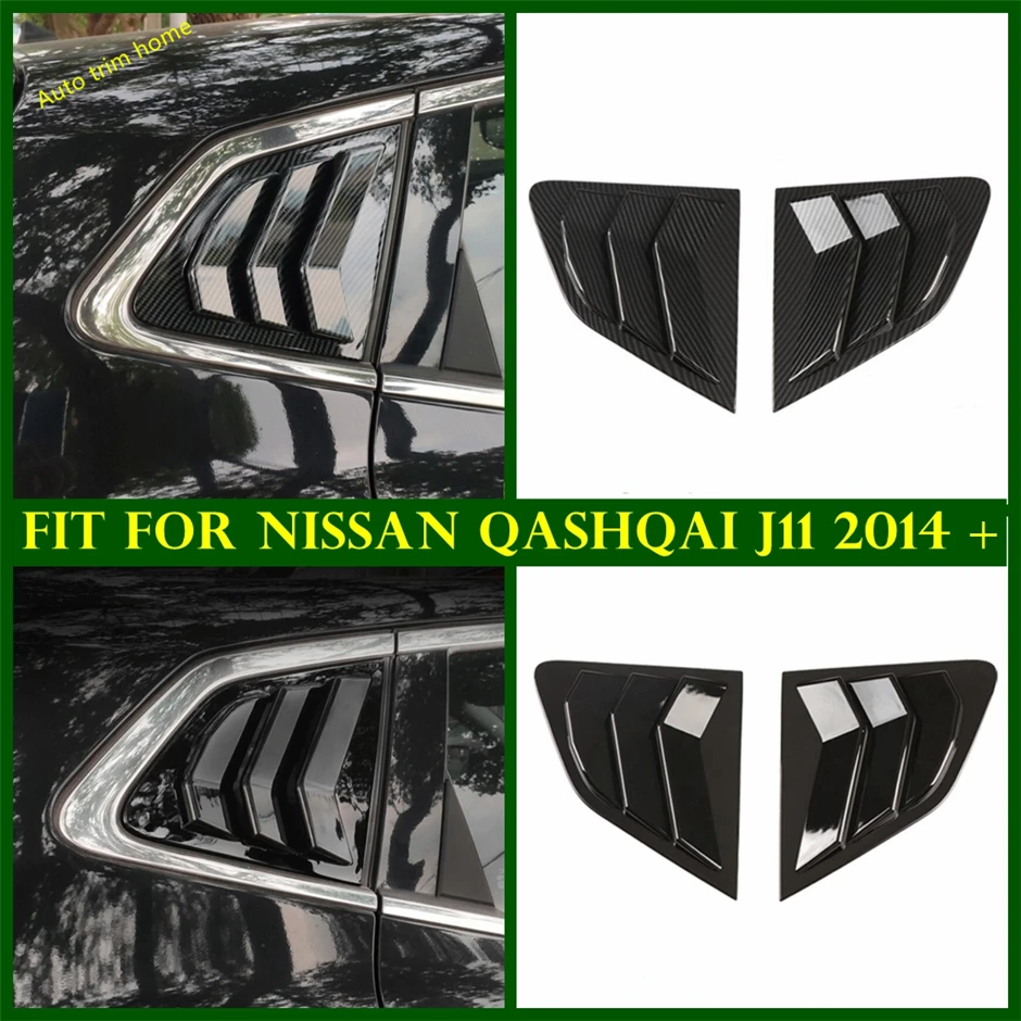 

Car Accessories Rear Window Louvers Side Vent Decor Panel Cover Trim For Nissan Qashqai J11 2014 - 2020 Black/ Carbon Fiber Look