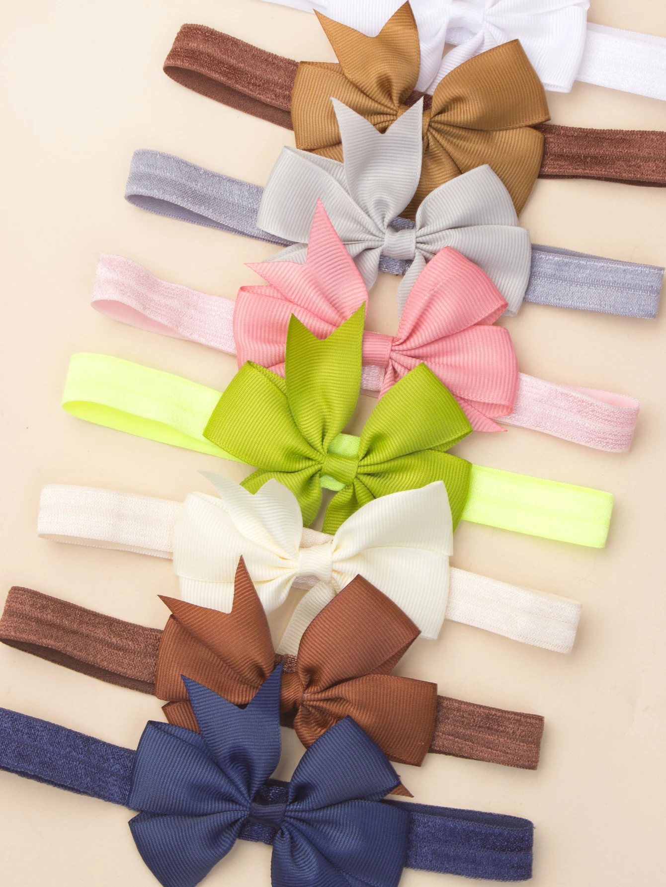 8pcs candy color baby headwear baby headbands bowknot soft nylon hair accessories cute fashion colorful children headwear