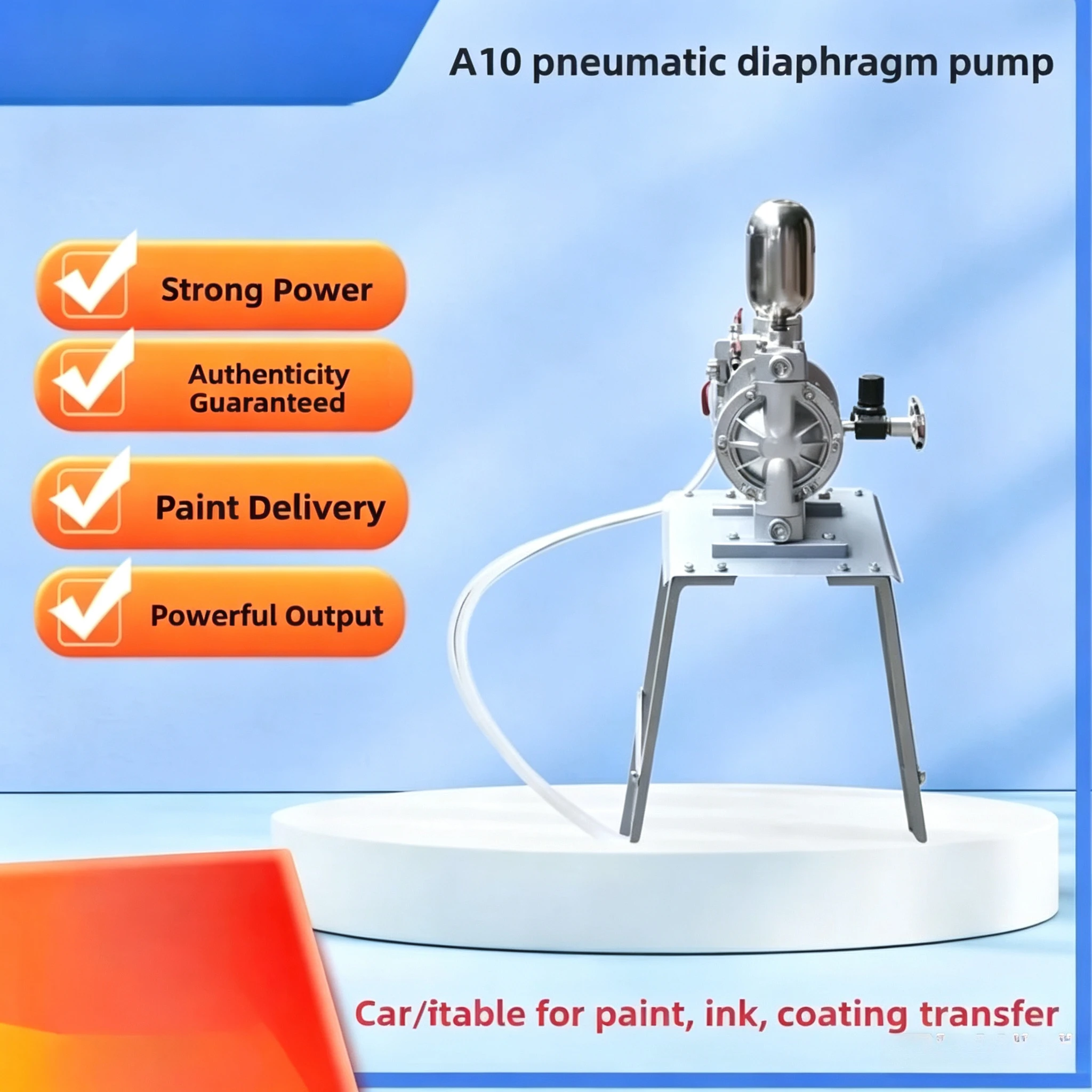 A10 Air Operated Double Pump Aluminum Self-Priming Reciprocating Booster Pump With Rack For Industrial Mixing Delivery