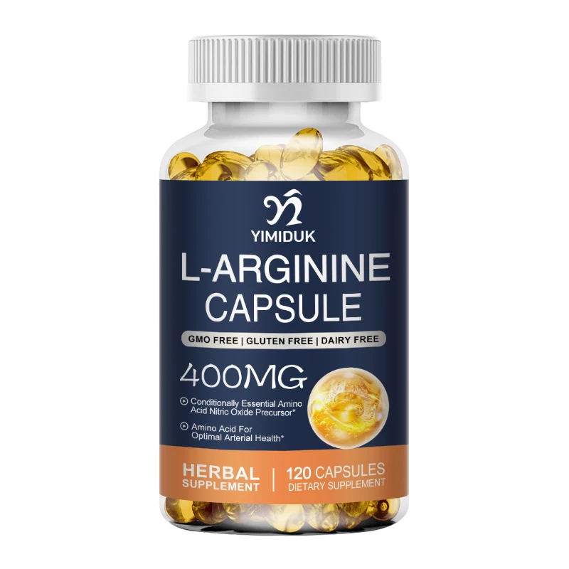 

L-Arginine Capsules, Nitric Oxide Supplement, Supports Muscle Growth, Vascular Function and Energy, Men's Vitamin