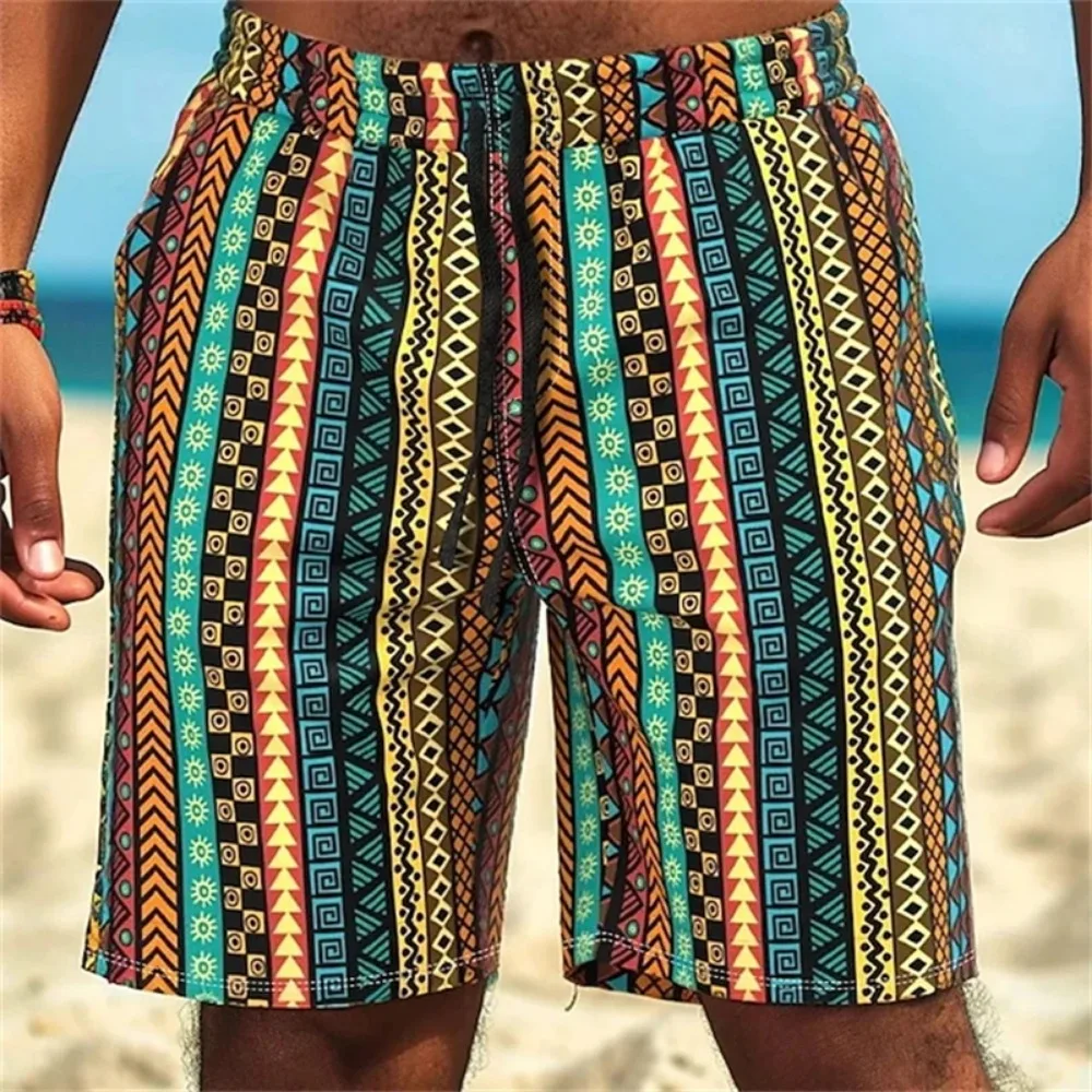 Harajuku Fashion Bohemia Pattern 3D Print Breatha Quick-dry Men Short  Pant Summer Vacation Surfing Swimming Parent-Child Shorts