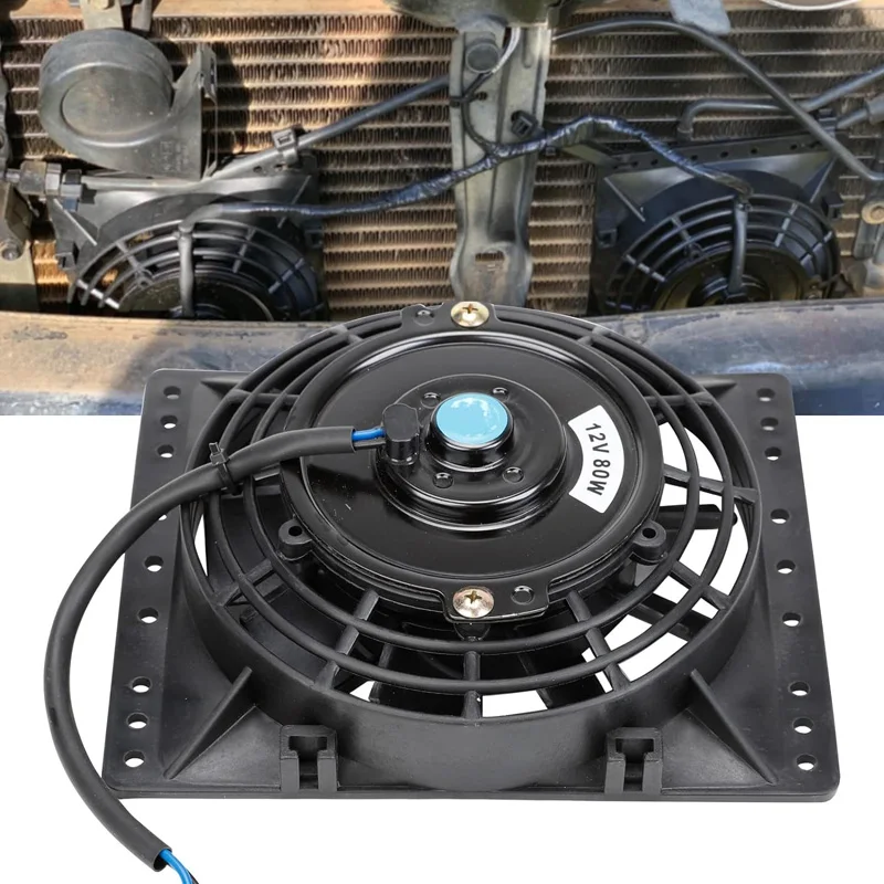 6 Inch Slim 650CFM Radiator Cooling Fans Universal fit Slim Pull Push 12V 80W Direct Replacement Electric Fan with Mount Kit