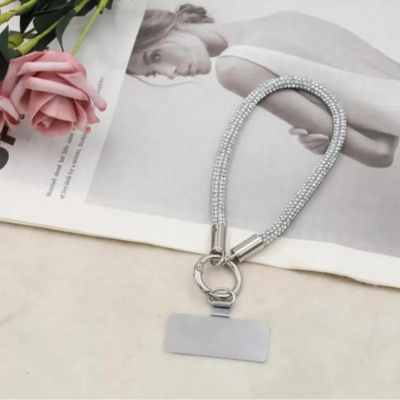 Luxury Glitter Rhinestone Phone Lanyard Bright Bling Bling Phone Wrist Straps Anti-lost Wrist Rope Phone Accessories