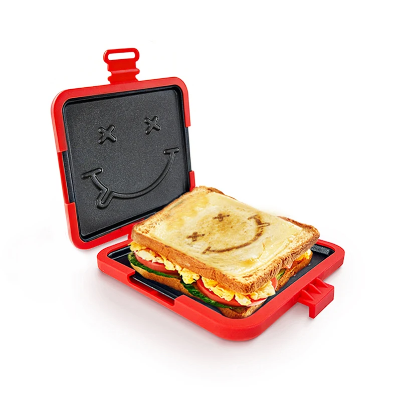 Microwave Toastie Sandwich Maker Panini Maker Dishwasher Safe Design No Electricity Needed Fast Cooking for Travel