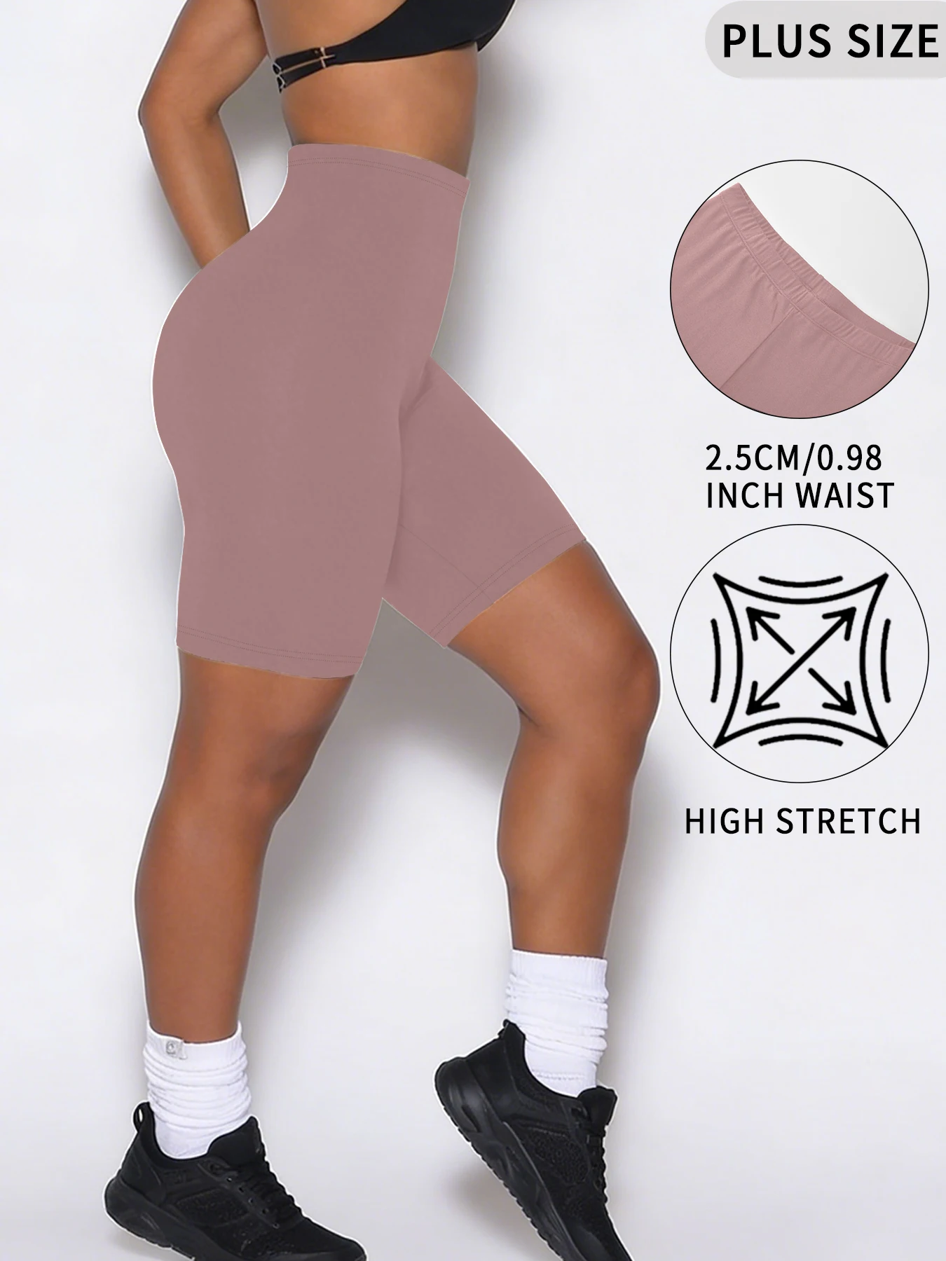 

Plus Size Biker Shorts for Women Super Soft No See Through Workout Running Yoga Home Lounge Wear leggings