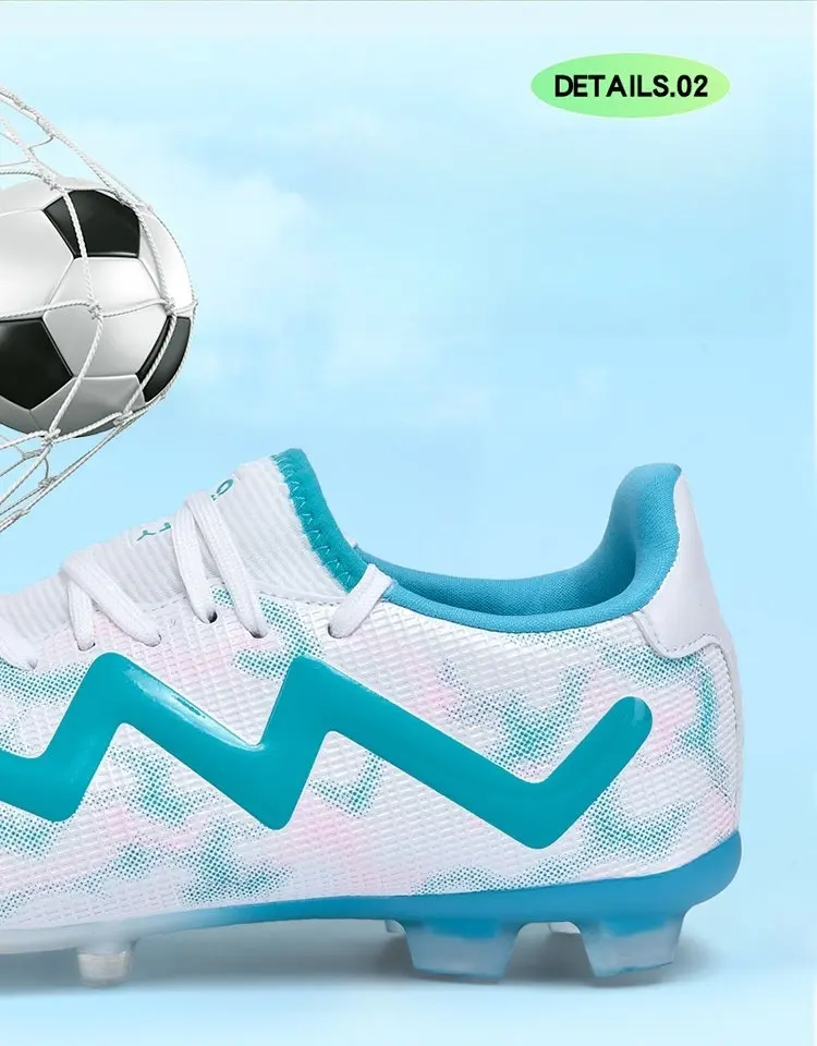 Original Marke blau Herren profession elle Fußballs chuhe Rasen rutsch feste Fußballs chuhe für Männer Schnürung Low Cut Fußball Turnschuhe männlich – Detail 7