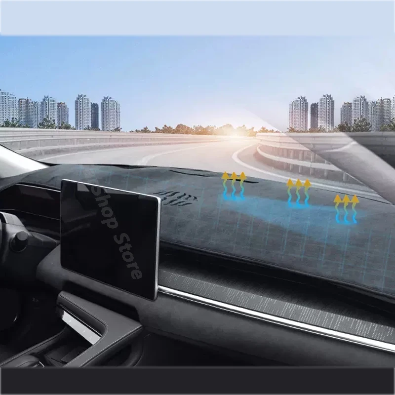 For ZEEKR 001 2022 2023 Car Flannel Dashboard Mat Cover Pad Window Mat Sun Shade Instrument Panel Carpet Accessories