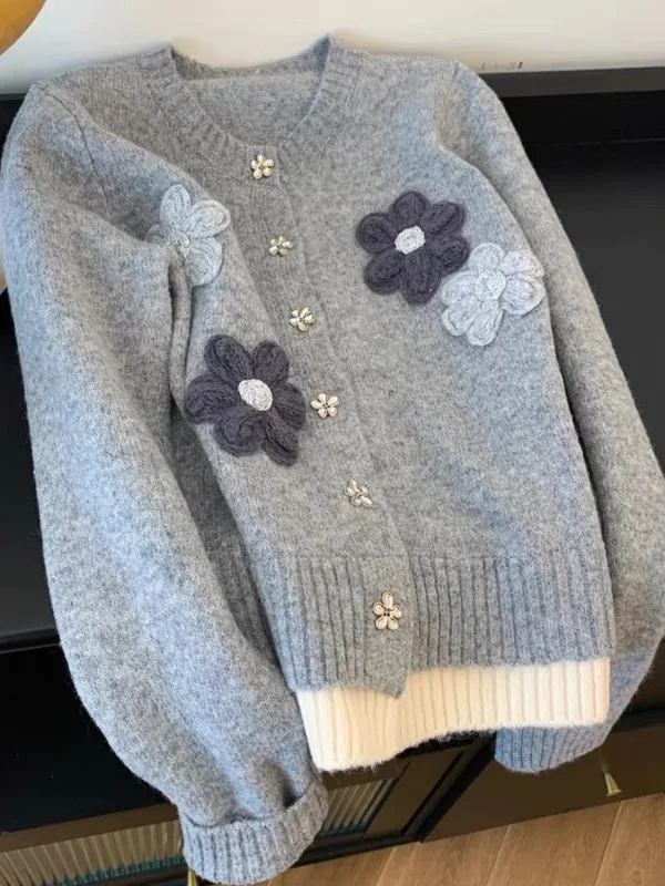 

Женский свитер большого размера Lazy Sle Long Sve с воротником-стойкой, удобный свободный крой, цветной трикотаж, повседневный топ Ele