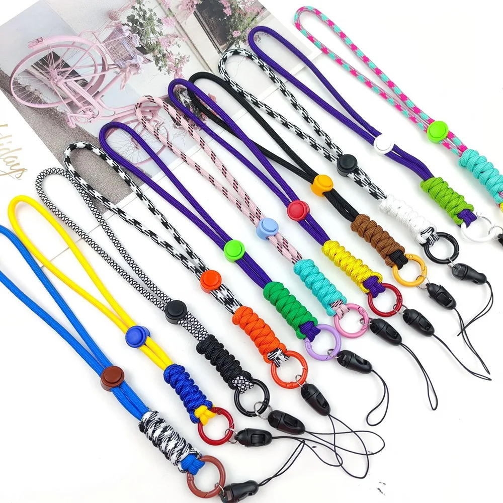 Adjustable Hand-woven Phone Lanyard Strap for iPhone Samsung Xiaomi Pixel Smartphone Hand Rope Anti-lost Pendant Drive Keychains