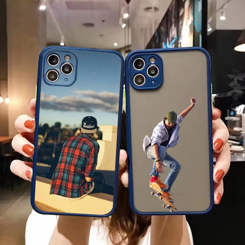New Trendy Shockproof Case For iPhone 13 12 11 Pro Max XR XS X 7 8 14 Plus SE 20 Mini Luxury Silicone Bumper Clear Hard PC Cover image 4