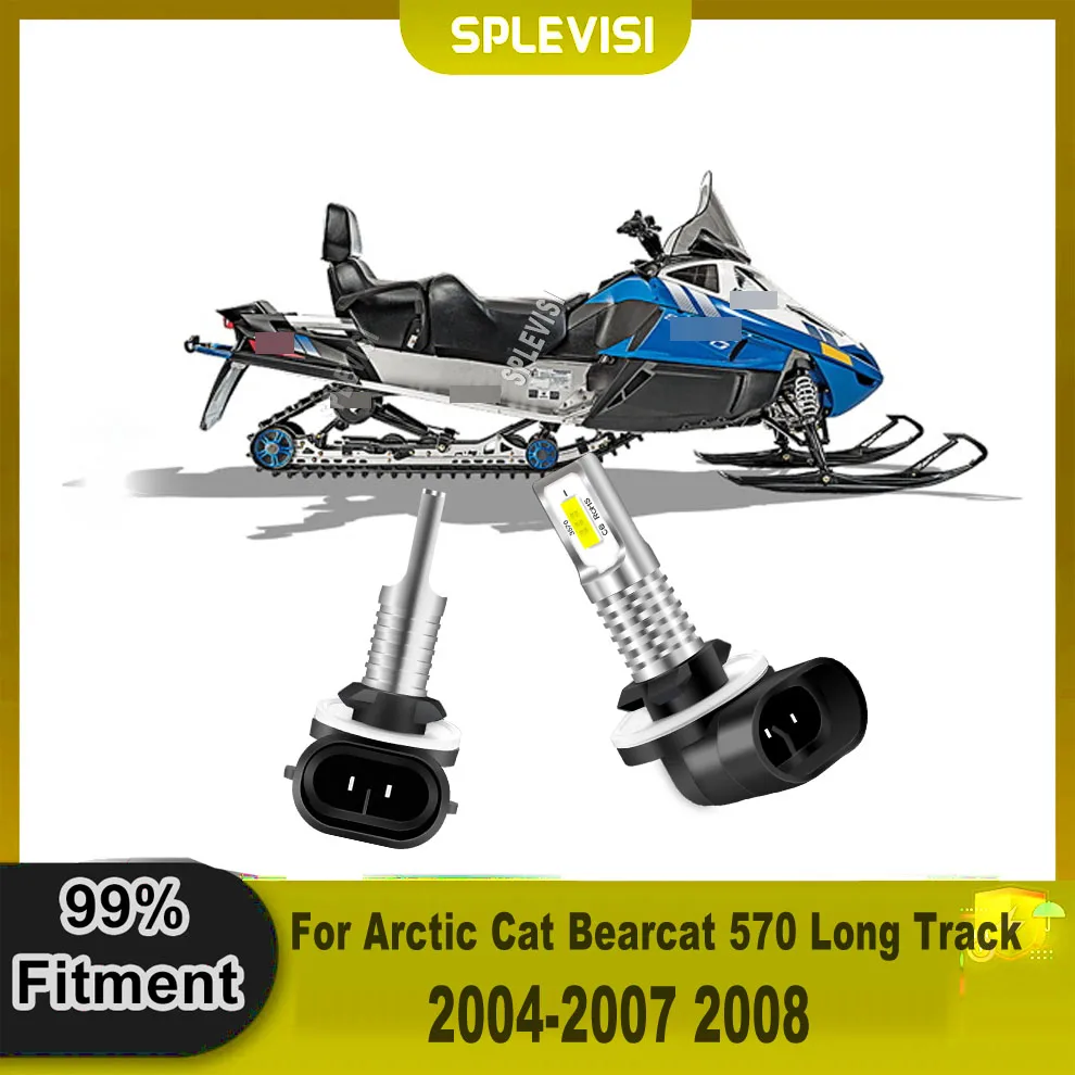 

881 LED Snowmobile Headlight Bulb Direct OEM Replace Ready Kit For Arctic Cat Bearcat 570 Long Track 2004 2005 2006 2007 2008