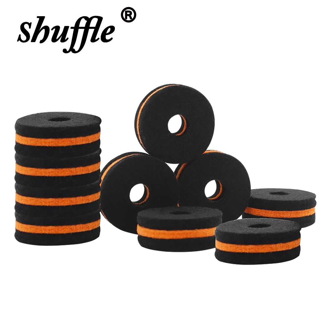 10 Pcs Drum Kit Cymbals Felt Pad Drum Slices Stand Washer Pad Protecting Cymbals Percussion Musical Instrument Accessories