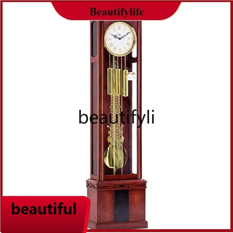 

X New Chinese floor clock simple solid wood German movement mechanical floor clock light luxury