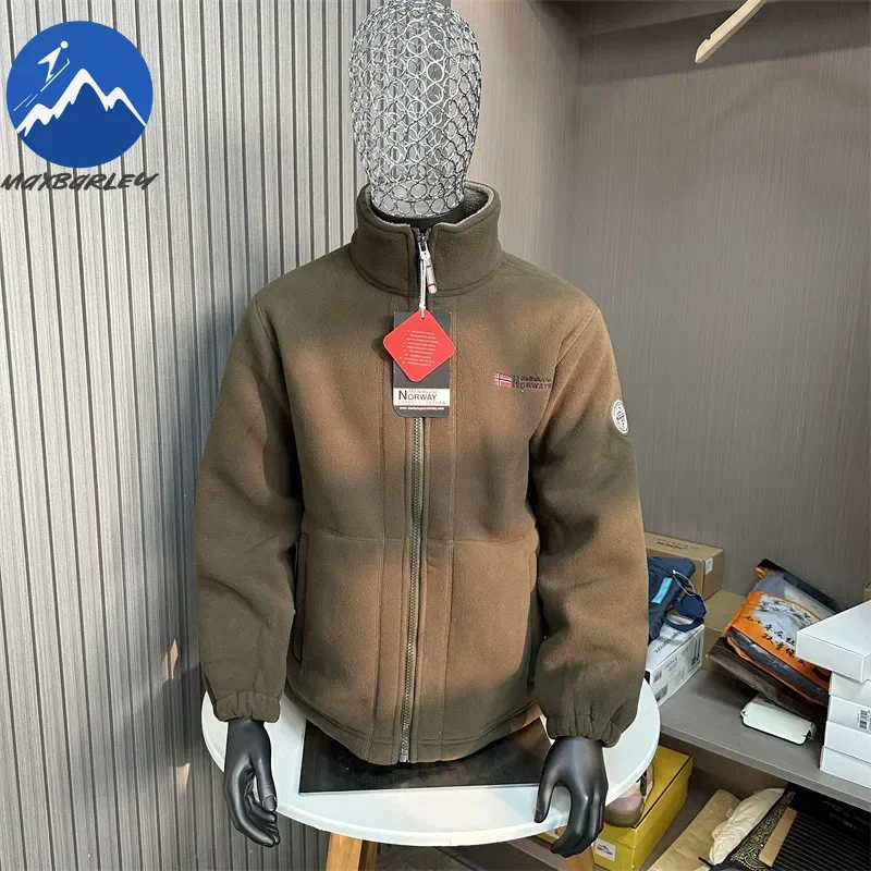 

Maxbarley 2025 Men Wool Jacket Winter Brand Casual Thick Warm Double-Sided Fleece Jackets Male Trendy Designer Windproof Coat