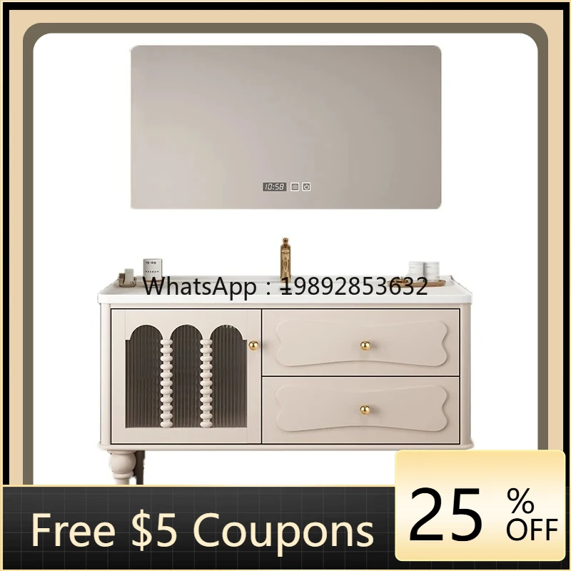 

O3-25 light luxury ceramic integrated basin floor-to-ceiling bathroom cinet combination American washbasin