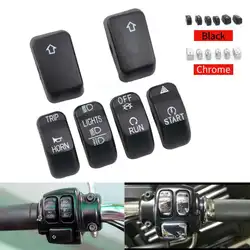 Motorcycle Switch Cap Hand Control Switch Button Cover For Harley Sportster XL 883 1200 14+ Dyna 12-17 Softail 11-15 Fat Boy