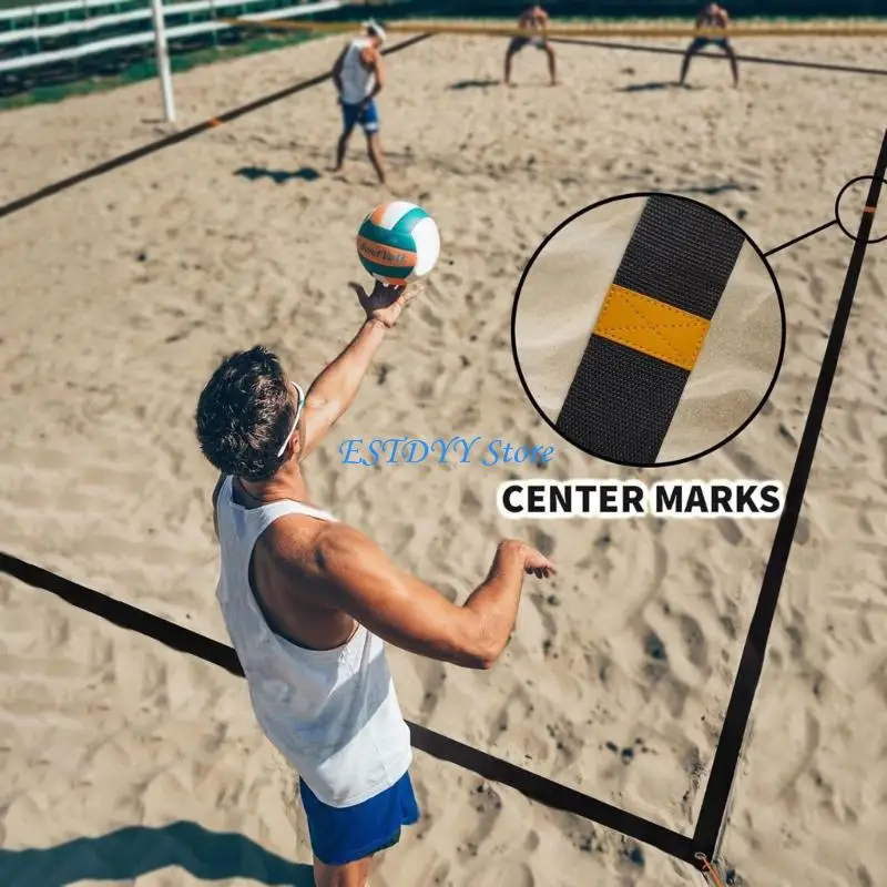 G6DE Professional Outdoor Volleyballs Courts Marker Regulable Boundaries Line With Sand Anchors Net Bag Official Size