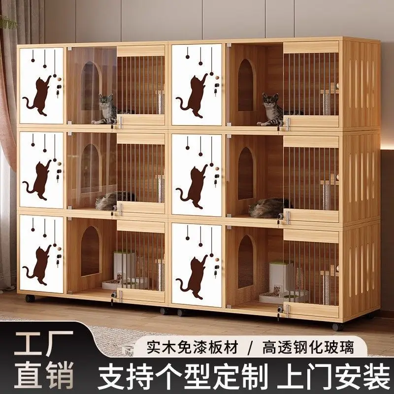 Cat cage household indoor solid wood pet store display cabinet house nest breeding house other 2