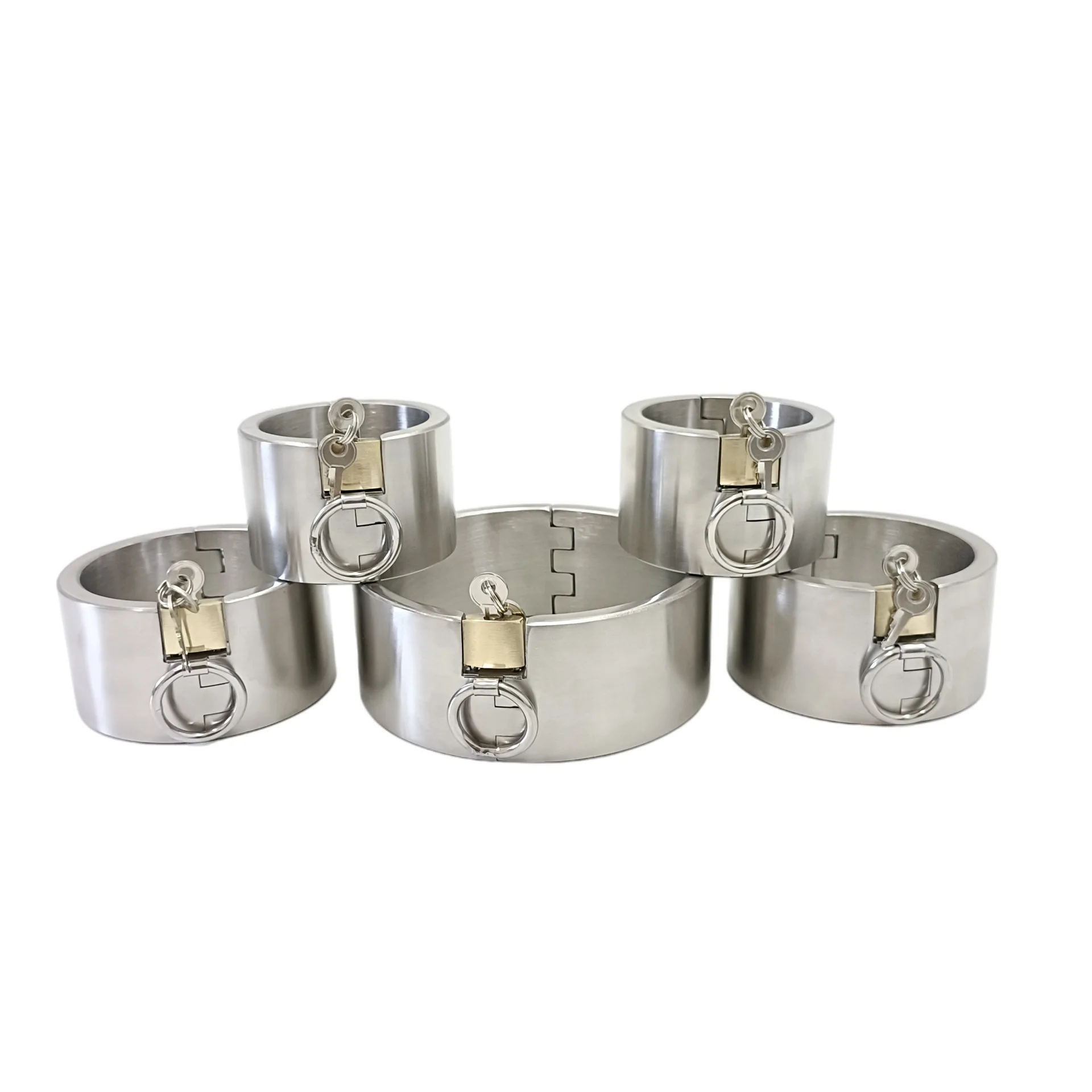 Metal Alternative Heavy Duty With Lock Toy Stainless Steel Chain collar Handcuffs ankle cuffs 3PCS Couple Sex BDSM