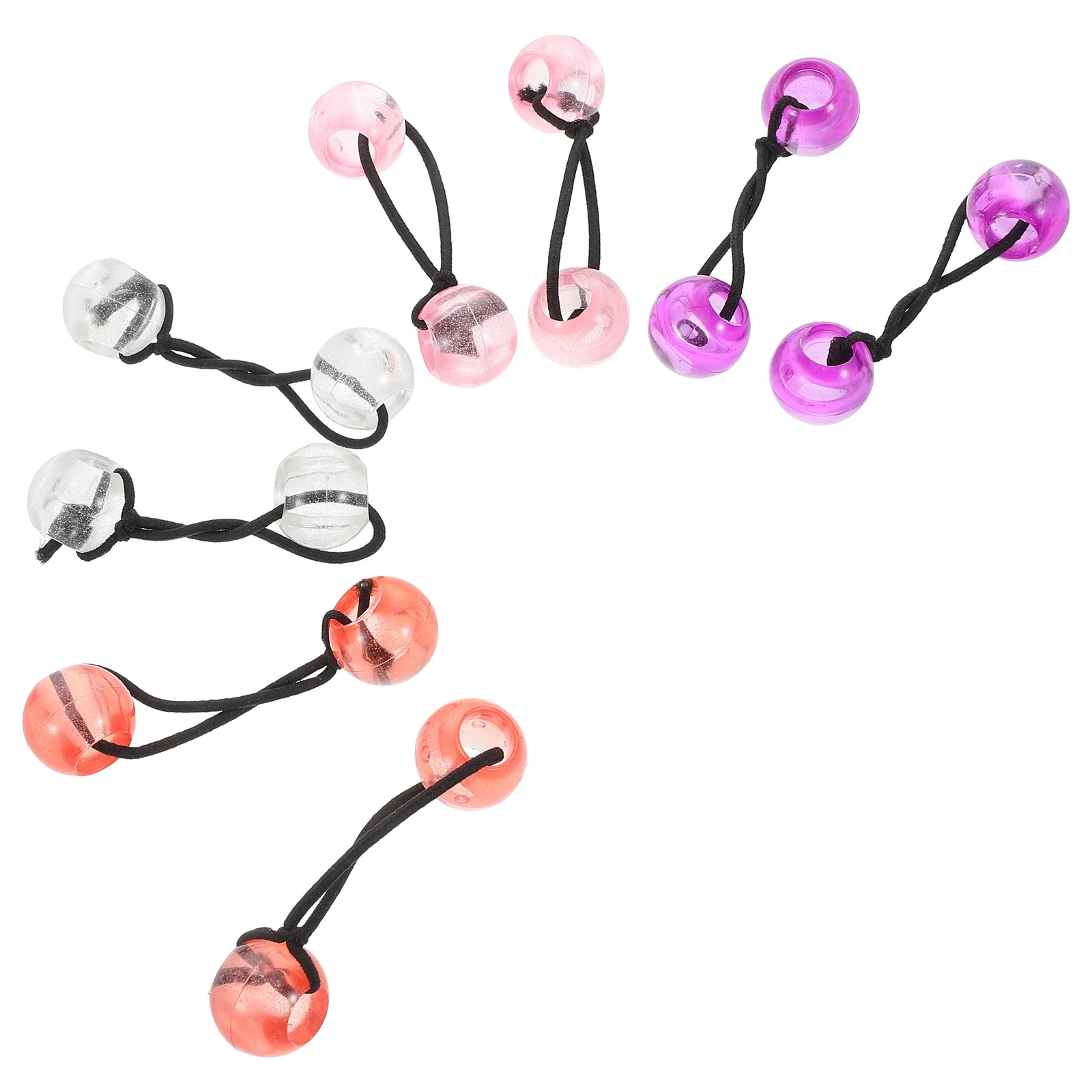

8Pcs Colorful Bead Hair Ties for Girls Soft Elastic Bands Stylish Kid Accessories Unique Design Ponytail Holders Decorative