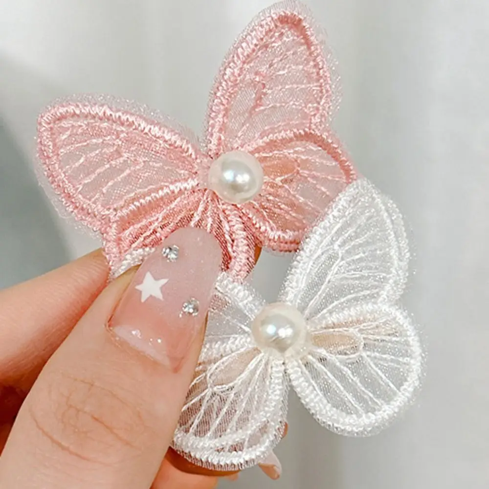 Cadena trenzada de mariposa de princesa para el cabello, horquilla trenzada de perlas, accesorios para el cabello, diadema, lazo para el cabello con borla para niños