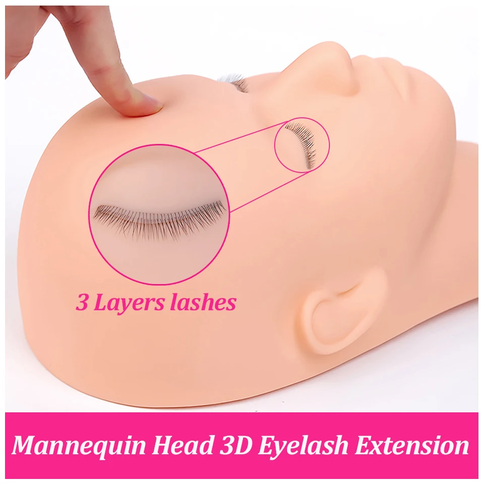 

Lashprofessor 3 Layers Eyelashes Mannequin Head Face For Practice False Eyelash Extensions Grafting Lash Training Makeup Tools