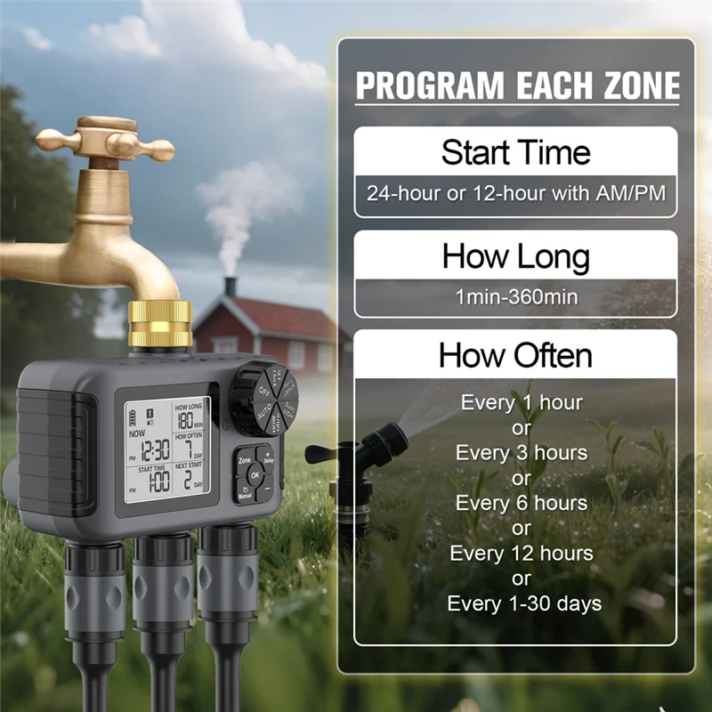 

ABKY-Water Timer Иригационная система 3-выходный цифровой садовый спринклерный программатор Автоматические инструменты для полива