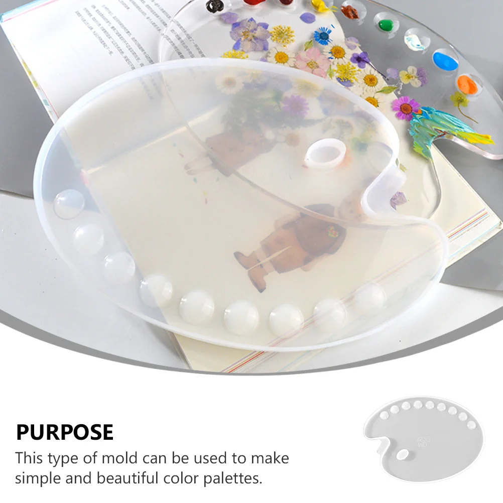 1Pcs Epoxy Resin Silicone Mold DIY Color Palette Drawing Board Mold Easy Demould Artistic Craft Making Supplies