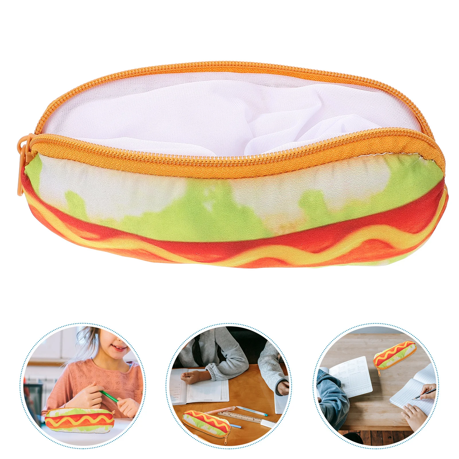 لطيف هوت دوج حقيبة أقلام رصاص سعة كبيرة مقاوم للماء طالب القرطاسية الحقيبة للأقلام أقلام الرصاص الحكام فرش ماكياج مريحة