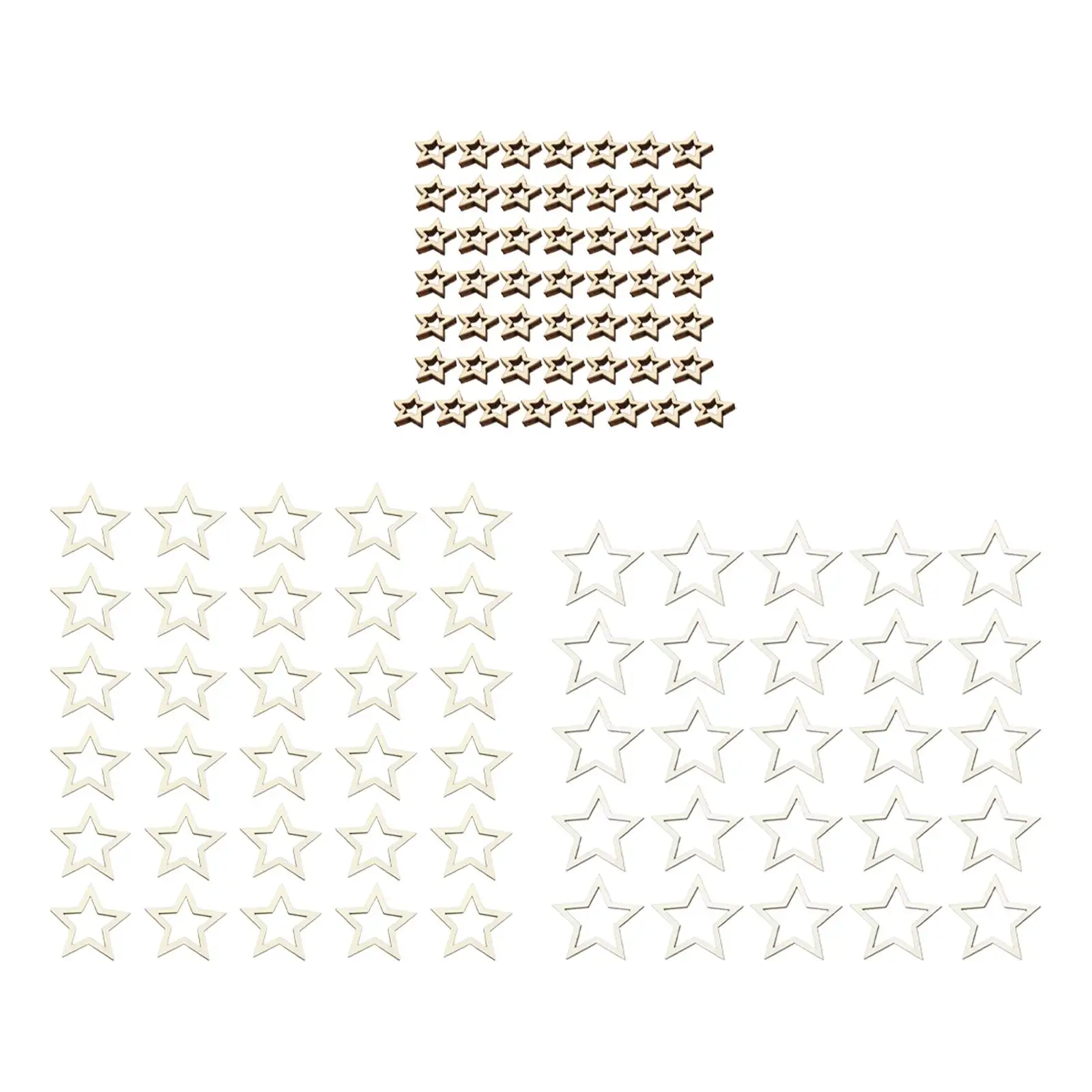 Estrellas huecas de madera, recortes de madera de primera calidad para pintura en el aula, álbum de recortes, coronas florales, juego de bloques artesanales creativos
