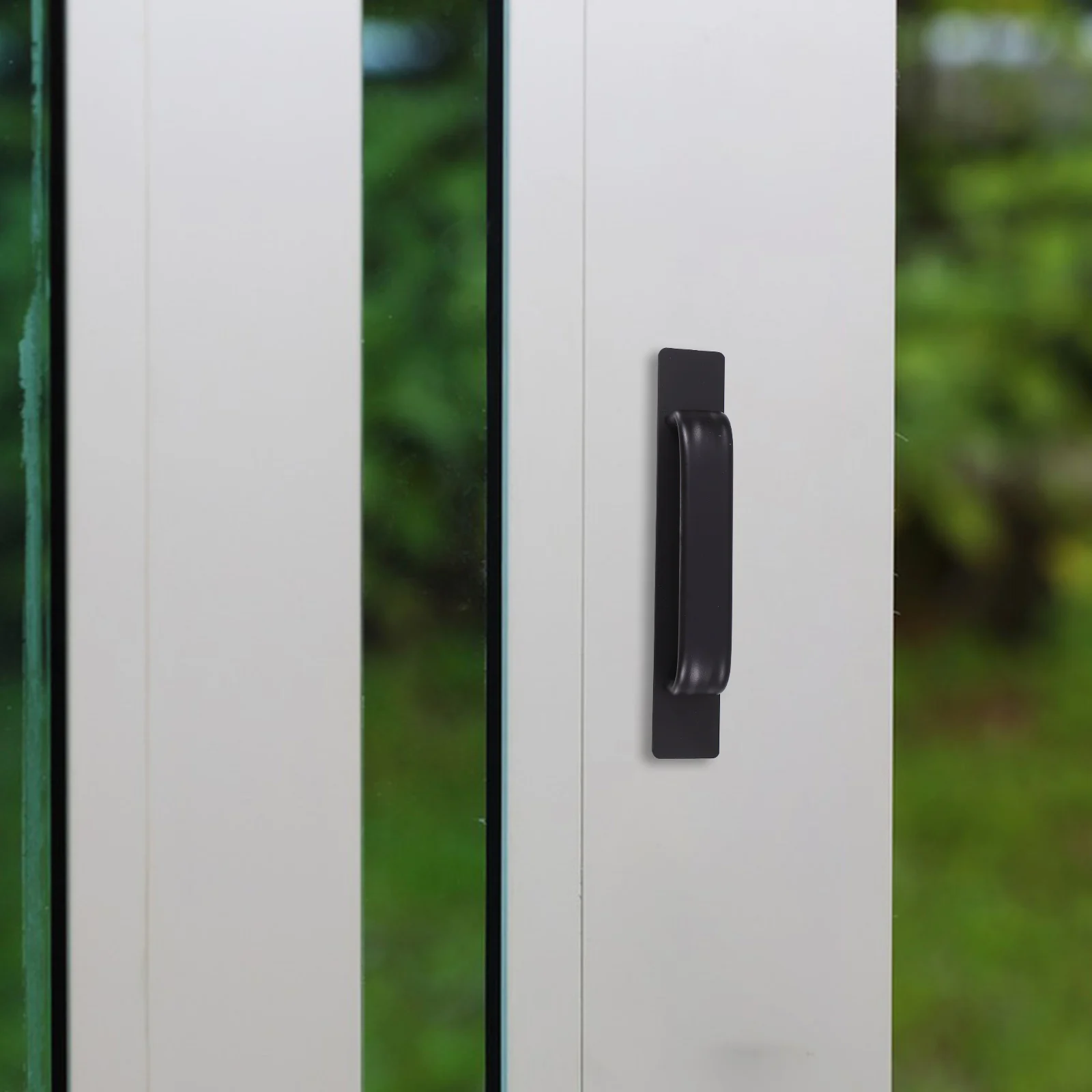 

4 Pcs Black Aluminum Alloy Door Pulls for Sliding Glass Doors Easy Installation No Drilling Modern Closet Handles Push