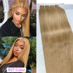 Straight #27 #30 Colored Honey Blonde 10A Grade Human Hair Bundles 16-24 Inches 100% Raw Human Hair Extensions Weave For Women