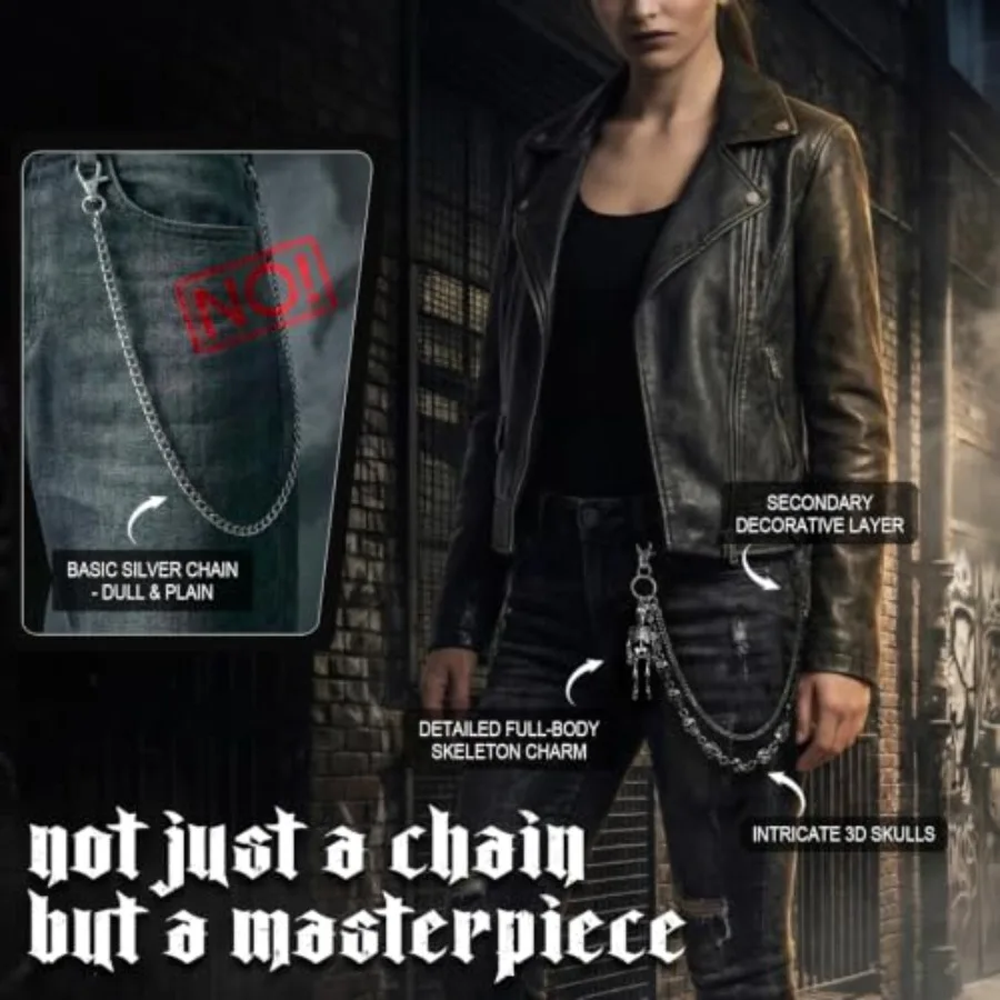 Skull Wallet Chain for Men, Go - Jeans Pants Fashion Men บทวิจารณ์และราคา