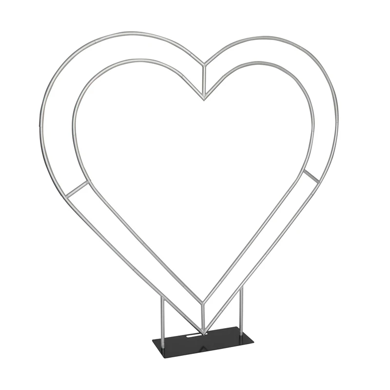 Aluminium Heart Arch Backdrop Stand, Sturdy and Durable, for Baby Showers, Wedding Ceremonies, Birthday Party Decorations, 6.5ft