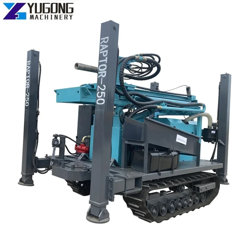 100m 300m 400m Crawler Diesel Engine Water Well Drilling Machine Borehole Rig Mine Drilling Rig Factory Price