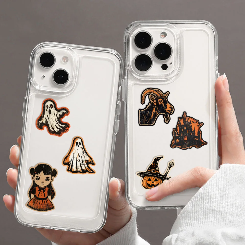 50Pcs Retro Halloween Stickers Terrifying Pumpkin Luggage Phone Graffiti Laptop Wall Scrapbook Motorcycle DIY Gifts
