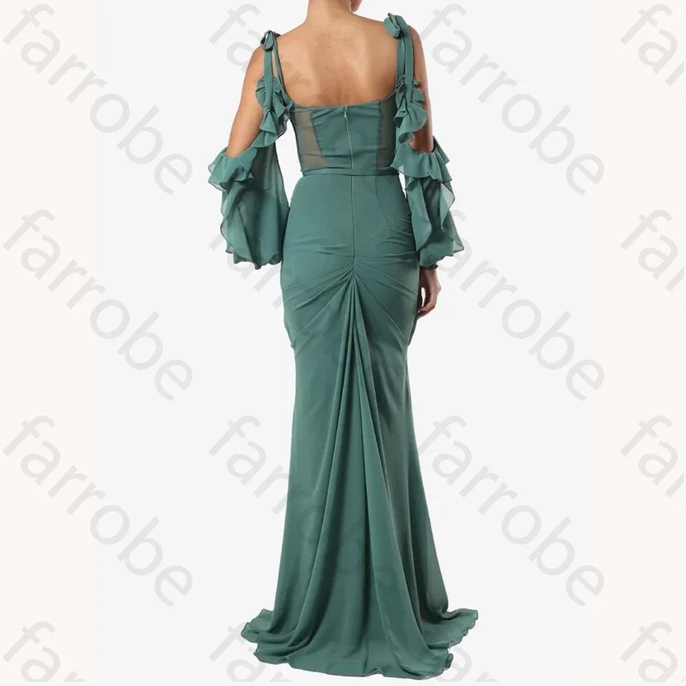 Сексуальное элегантное драпированное шифоновое платье макси по индивидуальному заказу, вечерние платья трапециевидной формы, торжественное изысканное платье высокого качества для выпускного вечера для женщин