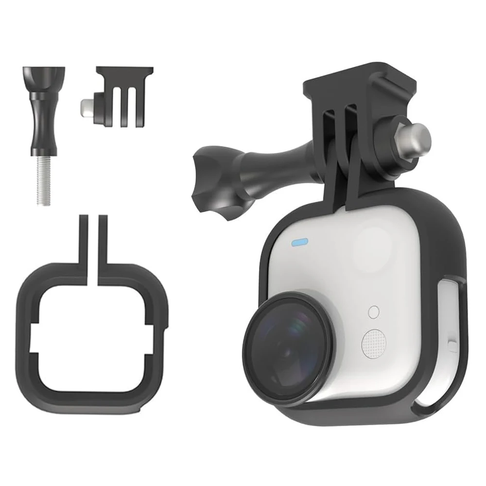 

Protective Frame Case for Insta360 Go Ultra,Camera Cage Bezel with Mount Adapter & Screw Sturdy PC Housing Shell Cover Protector